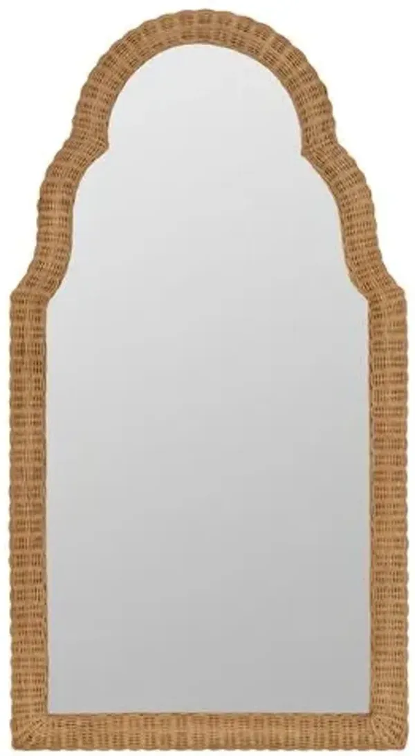 Veyla Wall Mirror - Natural Rattan
