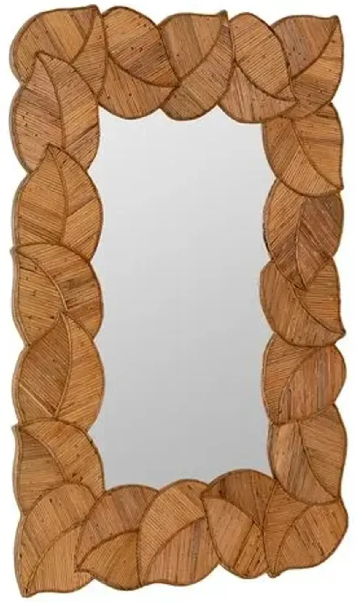 Brielleth Rattan Leaf Wall Mirror - Natural