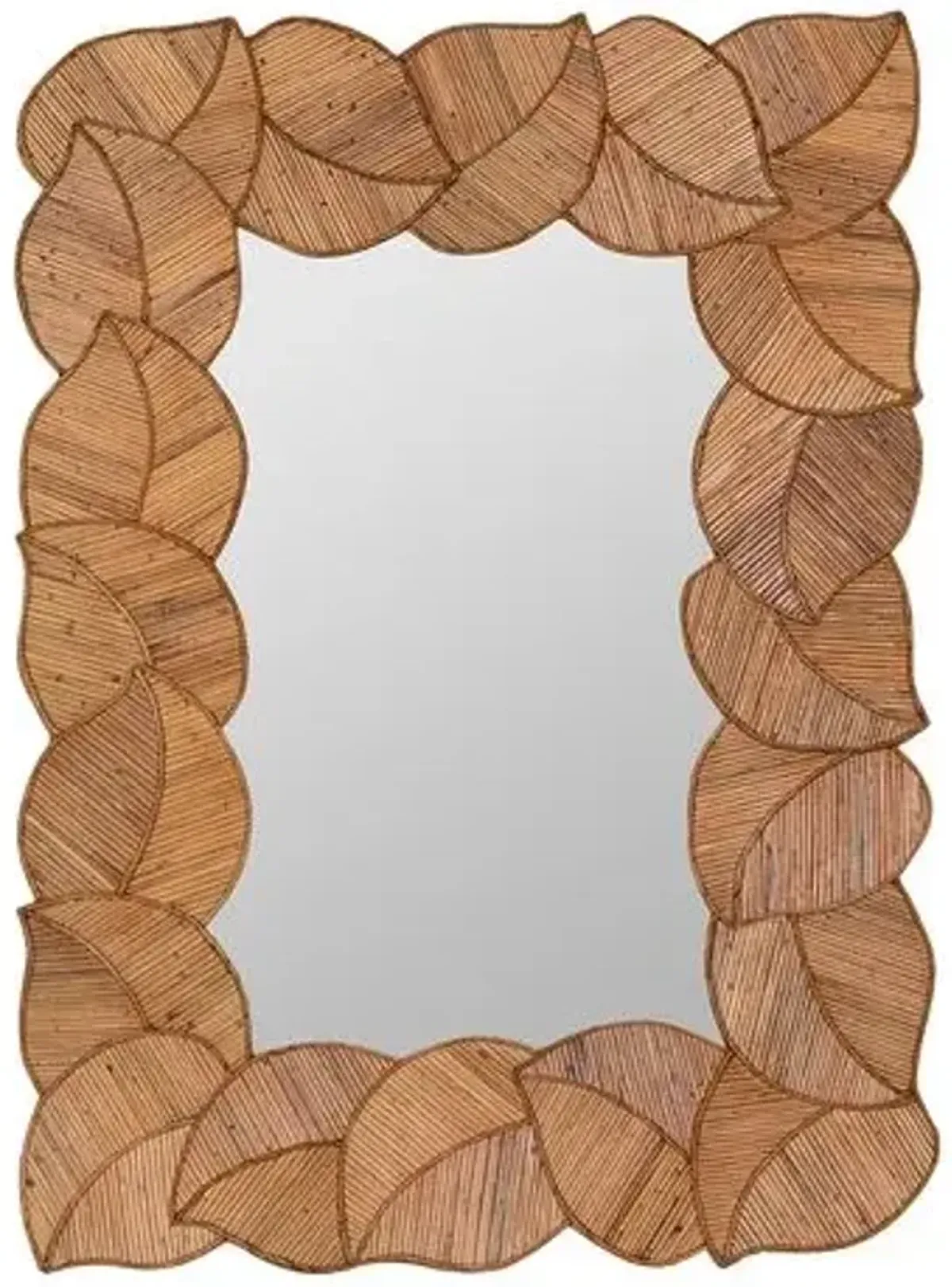 Brielleth Rattan Leaf Wall Mirror - Natural