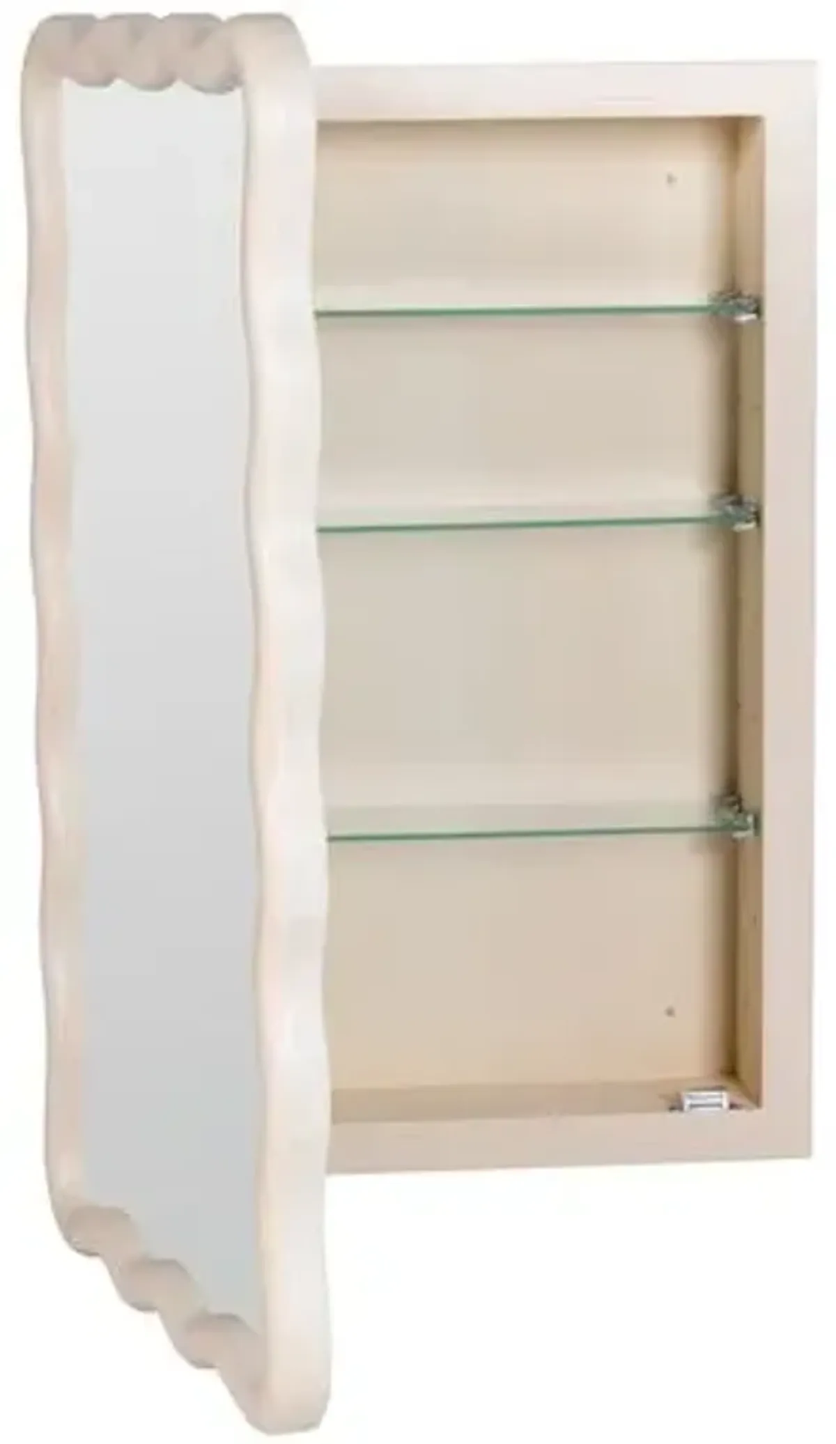 Sylva Wavy Medicine Cabinet Bathroom Mirror - Natural - Brown