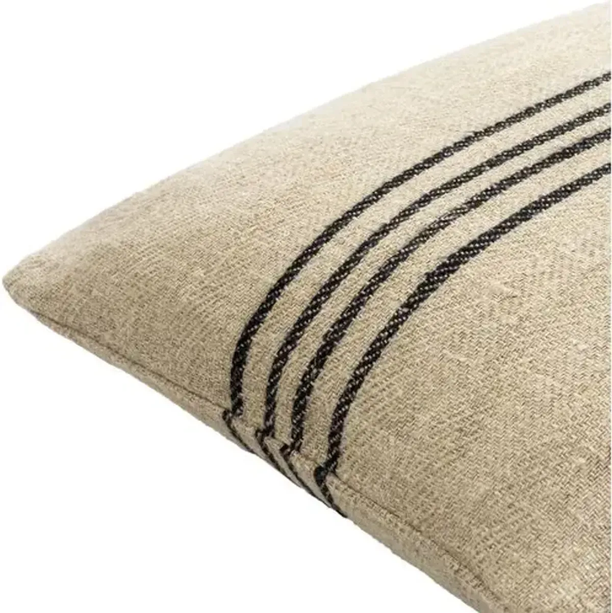 Brett Linen Stripe Lumbar Pillow - Brown/Black - Becki Owens for Surya