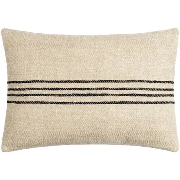 Brett Linen Stripe Lumbar Pillow - Brown/Black - Becki Owens for Surya