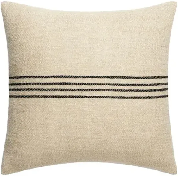 Brett Linen Stripe Accent Pillow - Brown/Black - Becki Owens for Surya