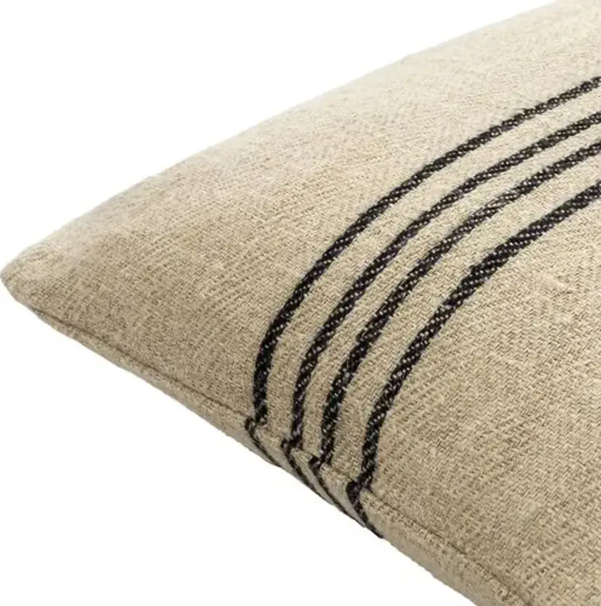 Brett Linen Stripe Accent Pillow - Brown/Black - Becki Owens for Surya