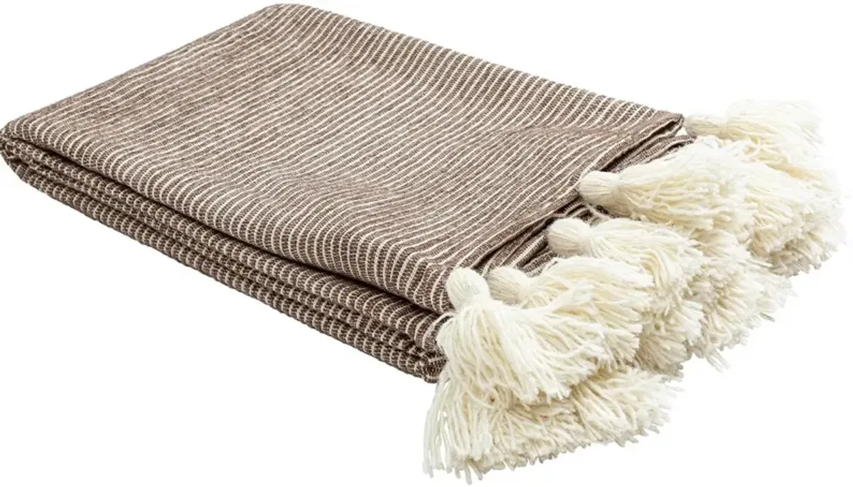 Kapri Stripe Cotton Throw with Tassels