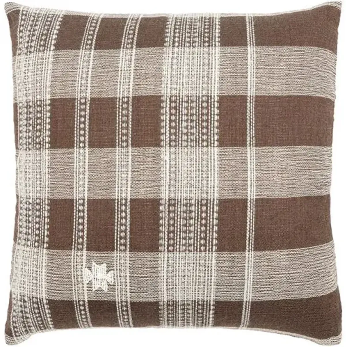 Myrna Patterned Wool Accent Pillow - Dark Brown/White - Becki Owens for Surya