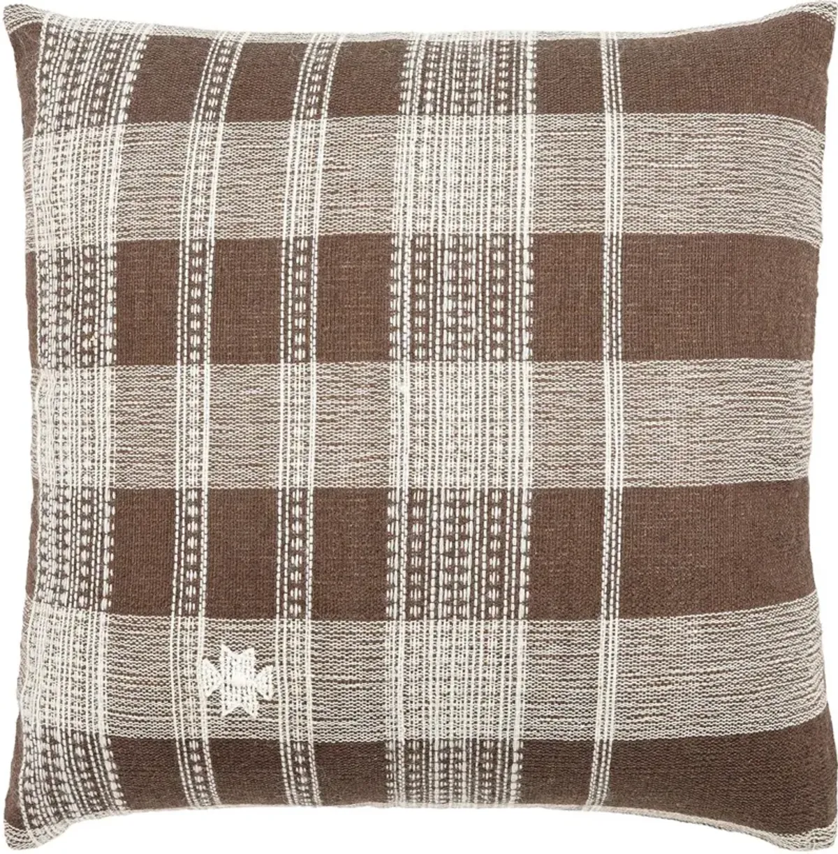 Myrna Patterned Wool Accent Pillow - Dark Brown/White - Becki Owens for Surya