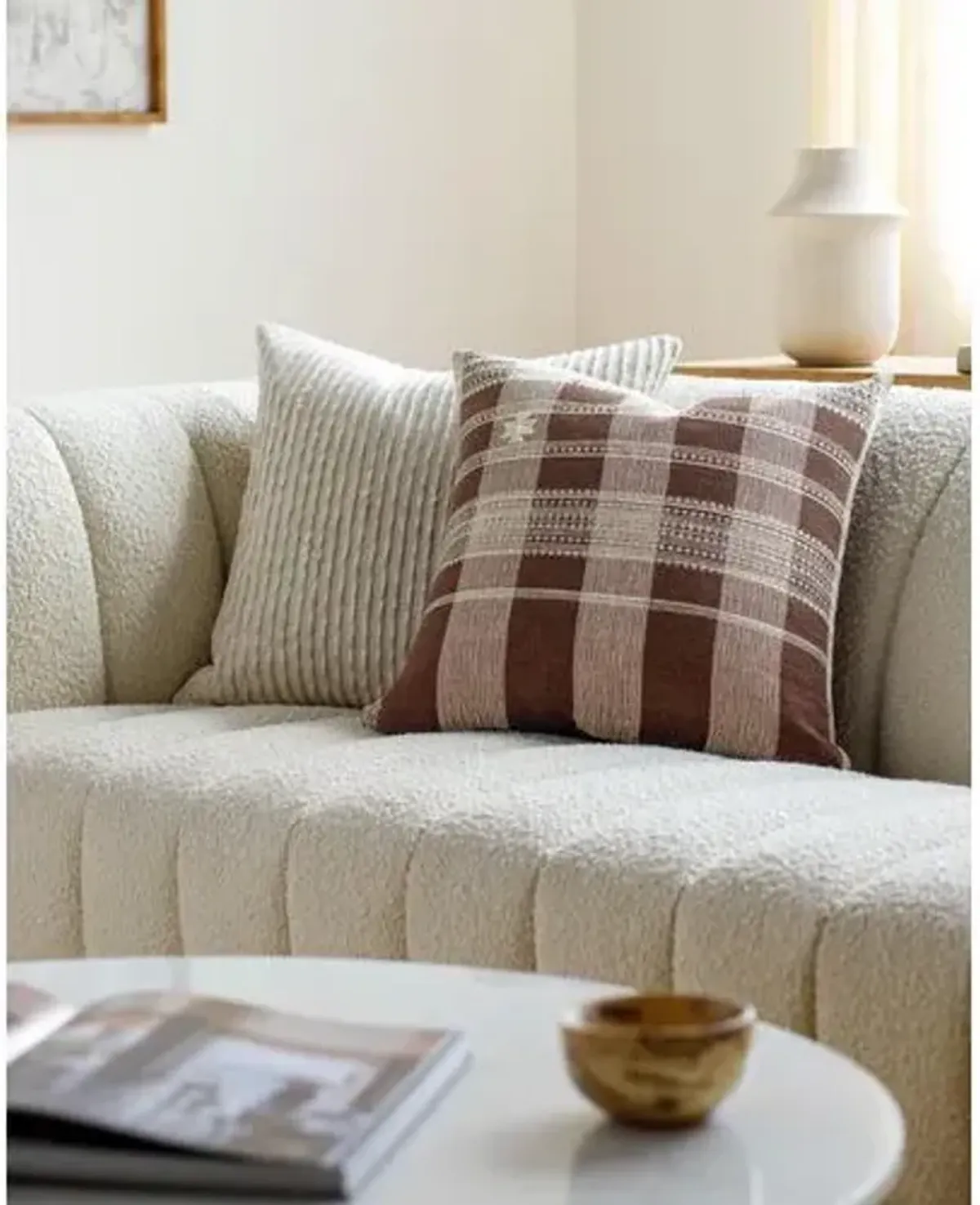 Myrna Patterned Wool Accent Pillow - Dark Brown/White - Becki Owens for Surya