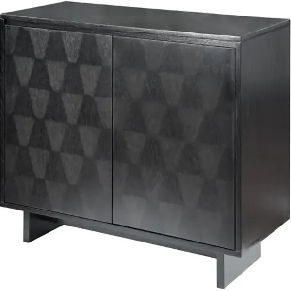 Ventana 2-Door Wooden Cabinet - Becki Owens for Surya - Black
