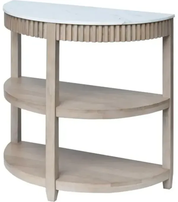 Rosemary Wood/Marble Console Table - White/Natural - Becki Owens for Surya