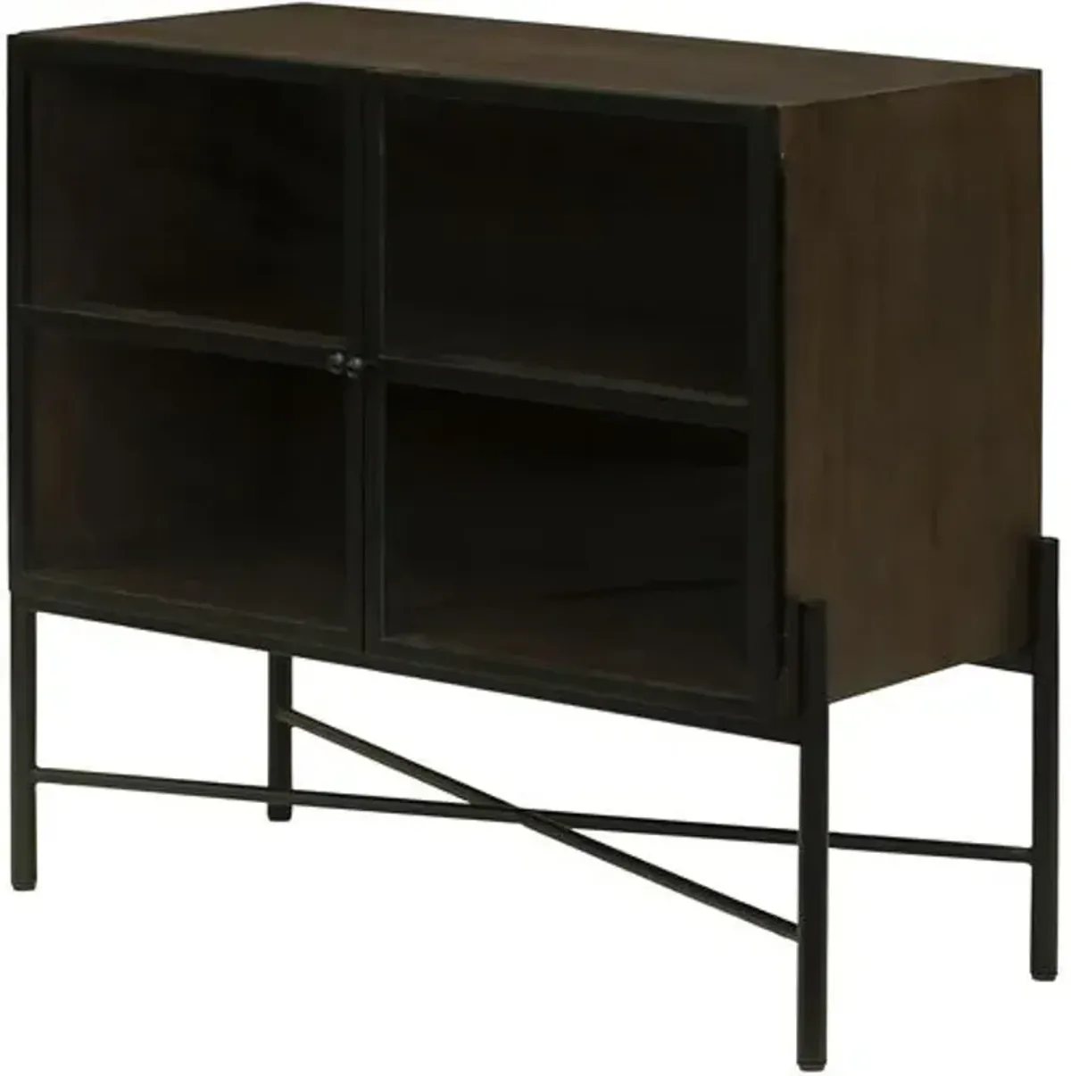 Mariposa 2-Door Iron/Wood Cabinet - Brown/Black - Becki Owens for Surya
