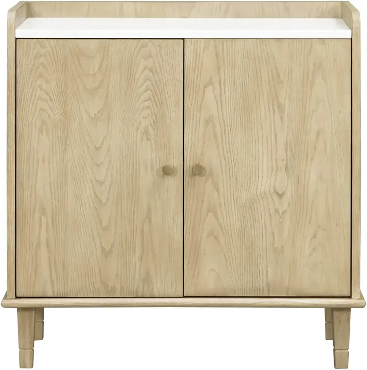 Arista 2-Door Wood/Marble Cabinet, Natural