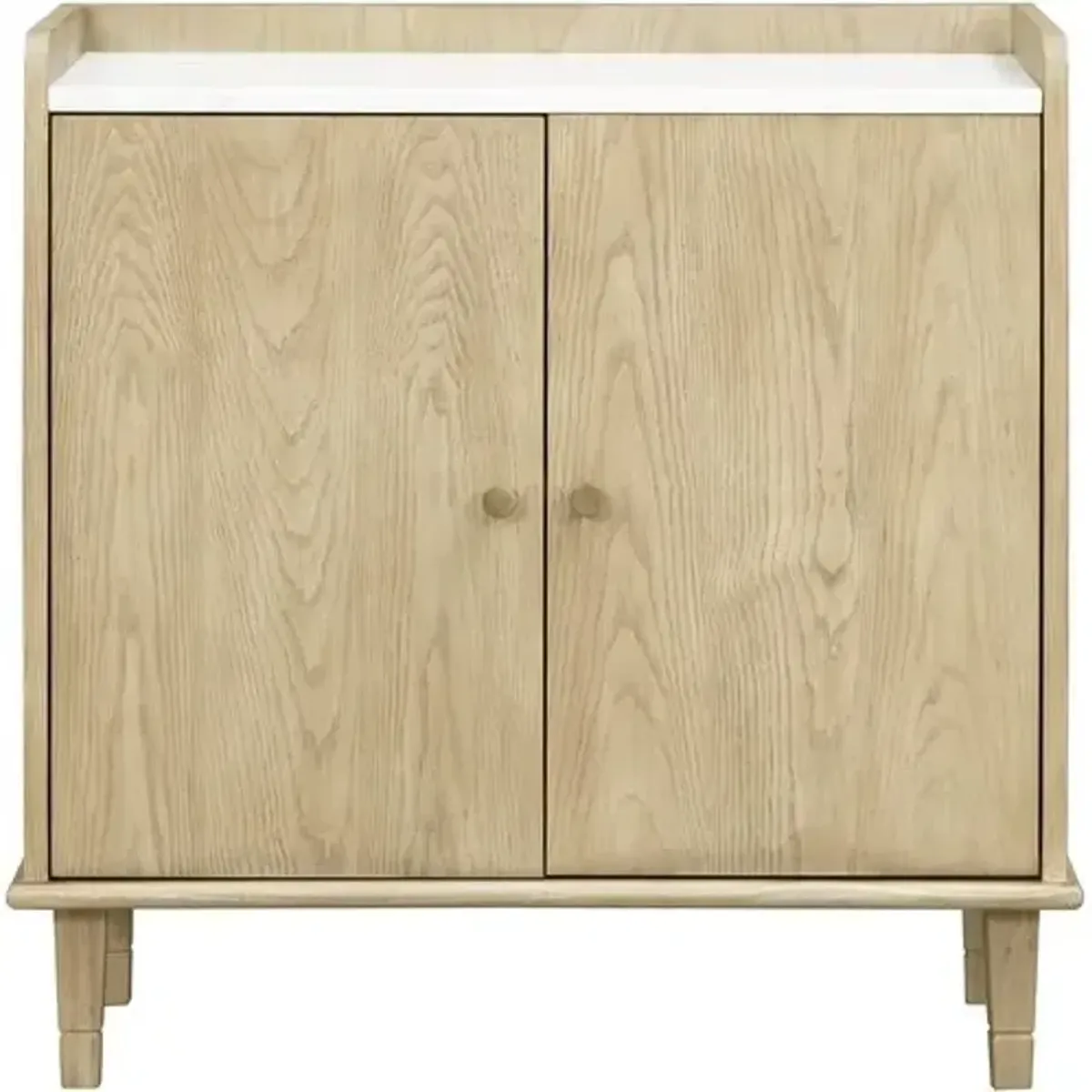 Arista 2-Door Wood/Marble Cabinet - Natural - Becki Owens for Surya - Brown