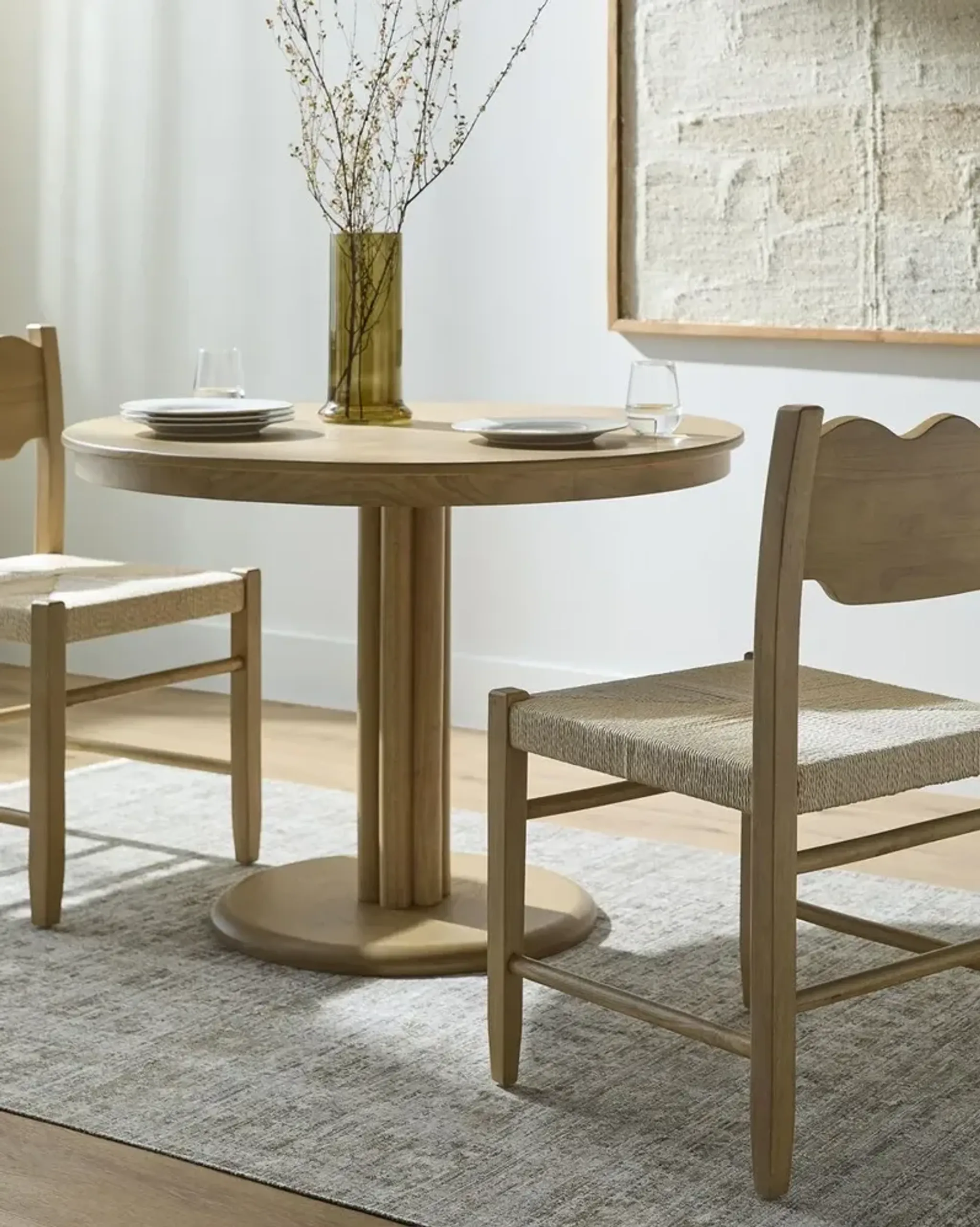 Arista Round Wooden Dining Table Tan Becki Owens For Surya One Kings ...