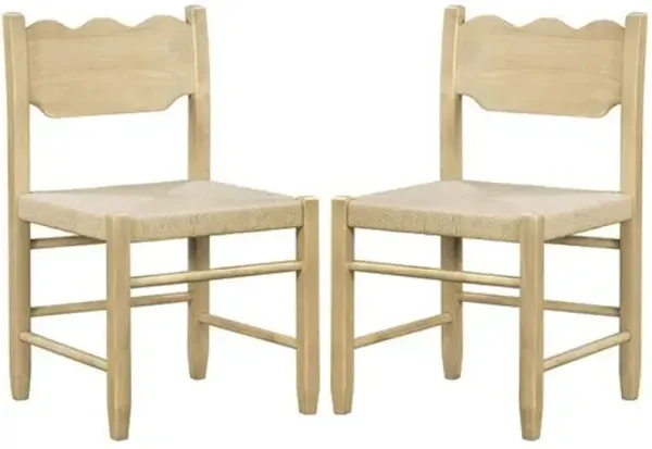 Set of 2 Arista Wooden/Rope Dining Chairs - Natural - Becki Owens for Surya - Brown