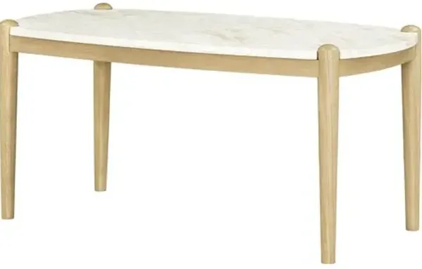 Coronado Wood/Marble Coffee Table - White/Natural - Becki Owens for Surya