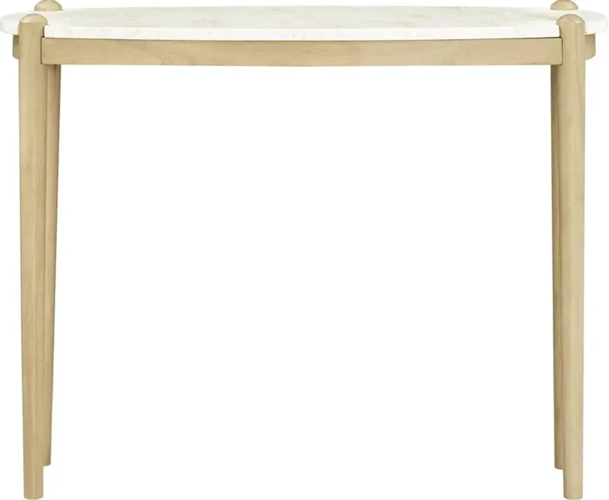 Coronado Wood/Marble Console Table, White/Natural