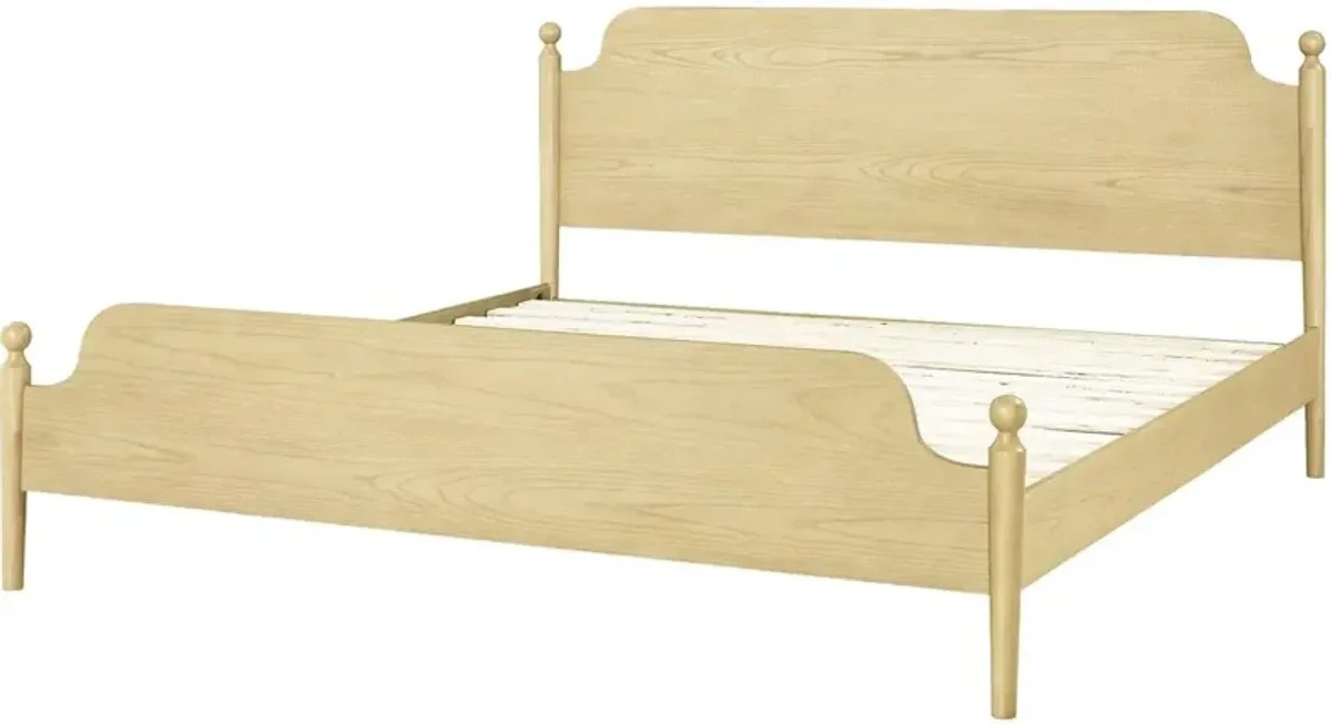 Adella Wooden Bed, Natural