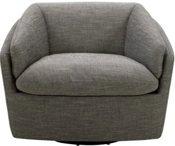 Torrey Linen Swivel Chair - Gray - Becki Owens for Surya