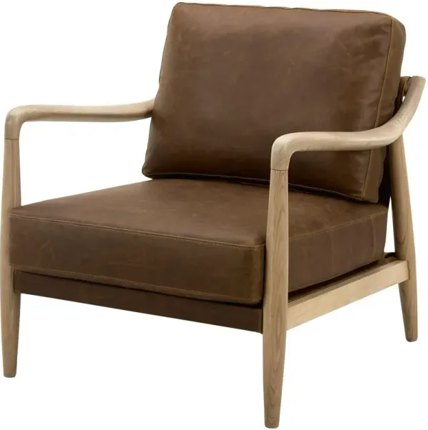 Gaviota Leather Accent Chair, Brown