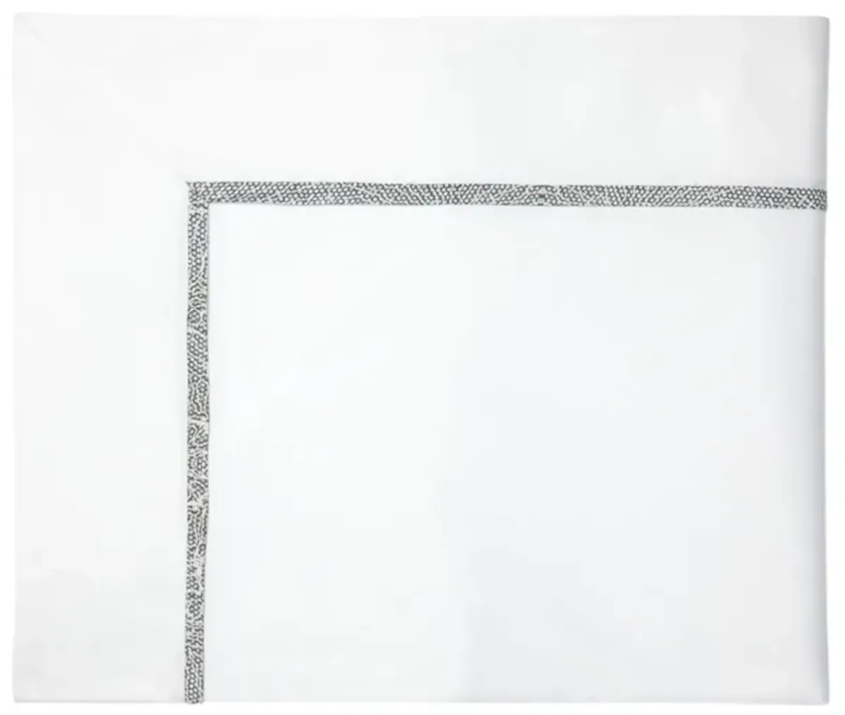 Emilia Flat Sheet Collection, White/Gray