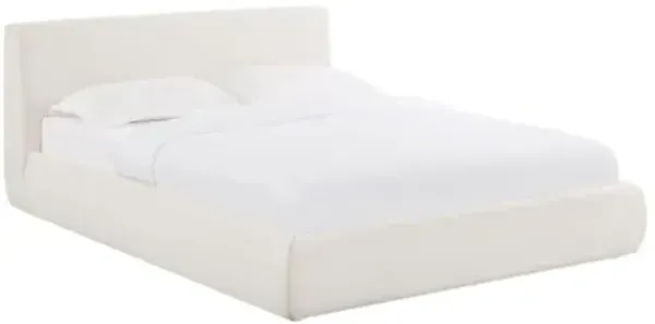 Orsa Upcycled Fabric Bed - Cream - White