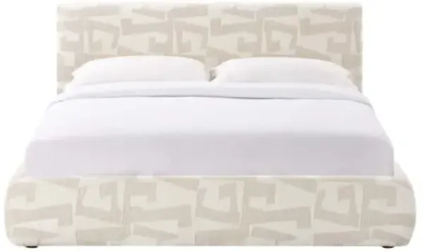 Orsa Printed Jacquard Bed - Cream - White