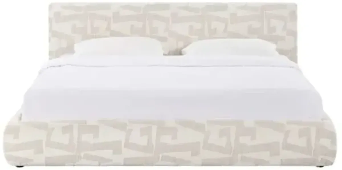 Orsa Printed Jacquard Bed - Cream - White