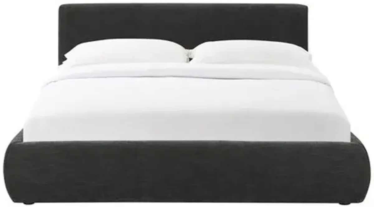 Orsa Textured Velvet Bed - Black