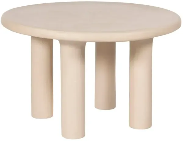 Ivara 47" Indoor/Outdoor Round Dining Table, Textured Cream