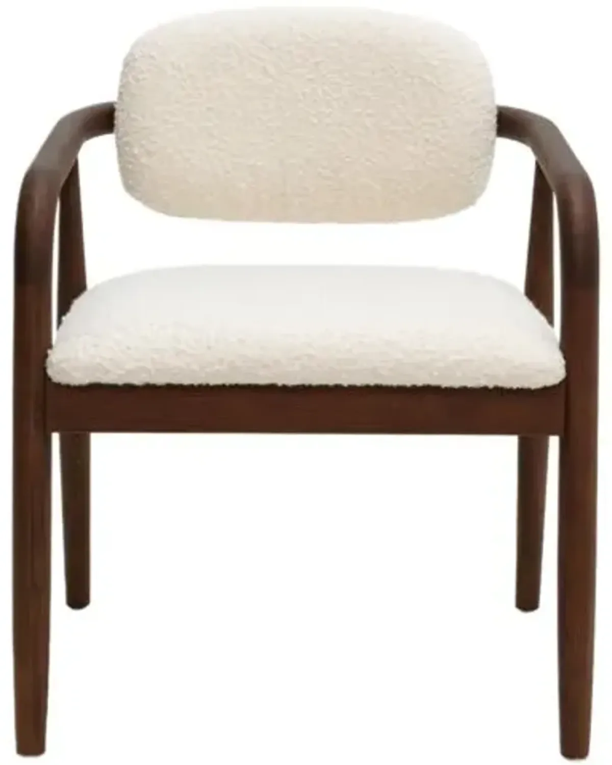 Laziel Dining Chair - Ash/Cream Boucle - White