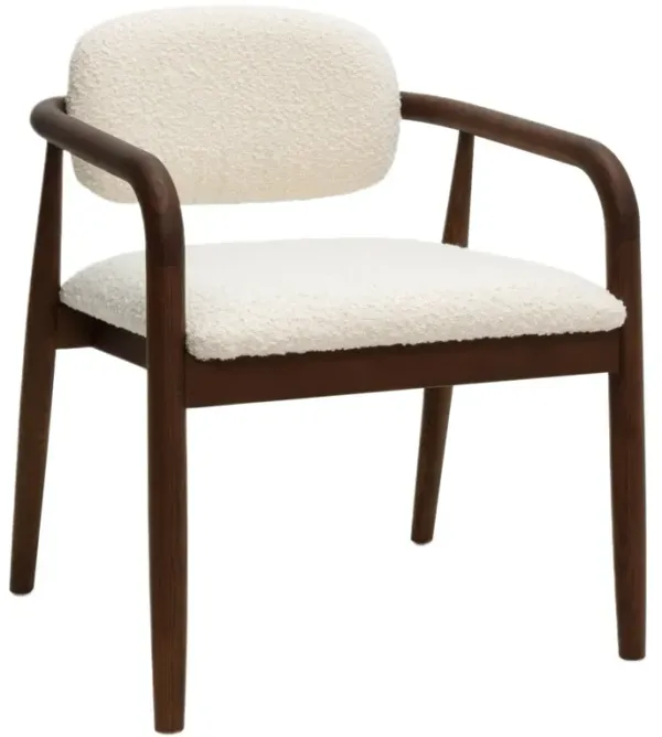 Laziel Dining Chair, Ash/Cream Boucle