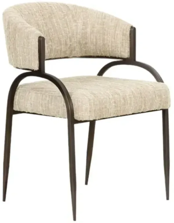 Raelin Textured Performance Boucle Dining Chair - Cream - White