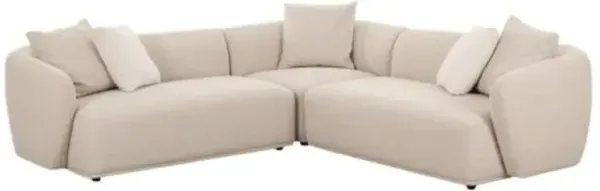 Prynn Sectional - Cream Boucle - White
