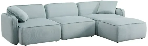 Xenon 4-Piece Corduroy Velvet Modular Sectional Chaise
