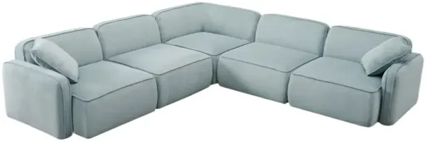 Xenon 5-Piece Corduroy Velvet Modular L-Sectional