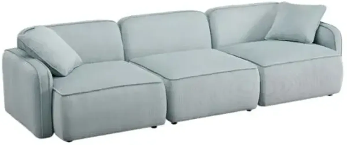 Xenon 3-Piece Corduroy Velvet Modular Sofa