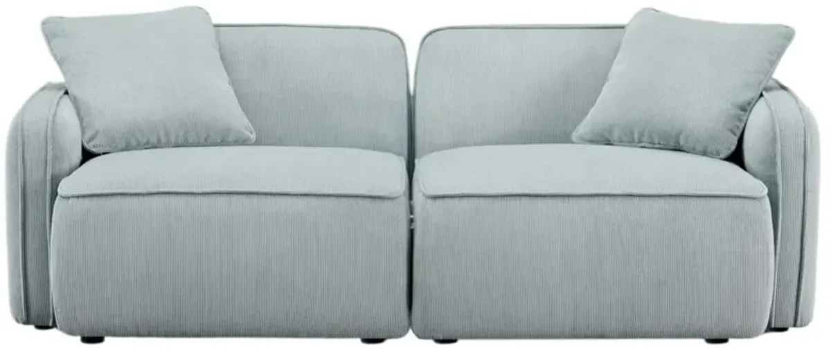 Xenon 2-Piece Corduroy Velvet Modular Loveseat