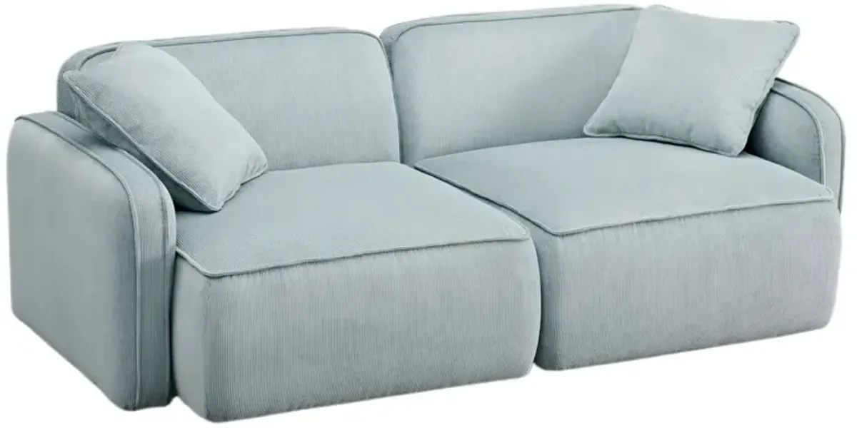 Xenon 2-Piece Corduroy Velvet Modular Loveseat