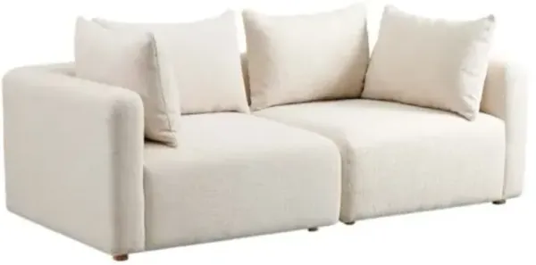 Lunara 2-Piece Modular Loveseat - Textured Cream - White