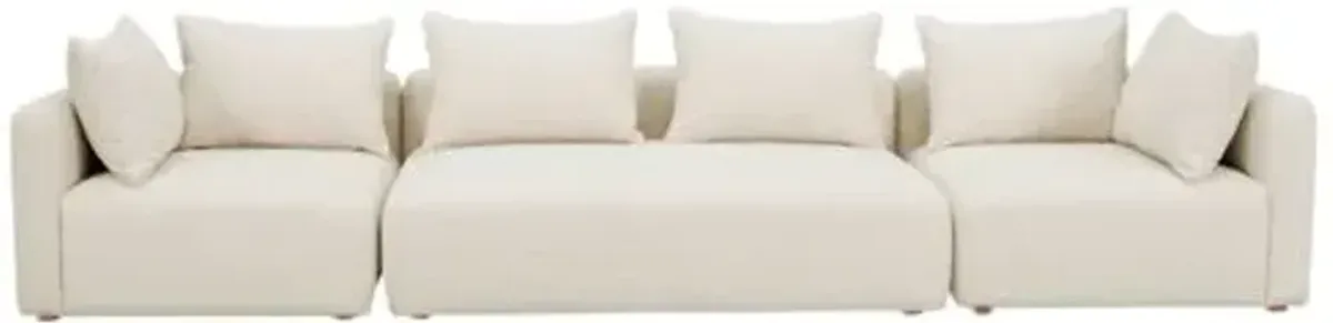 Lunara 3-Piece Modular Sofa - Textured Cream