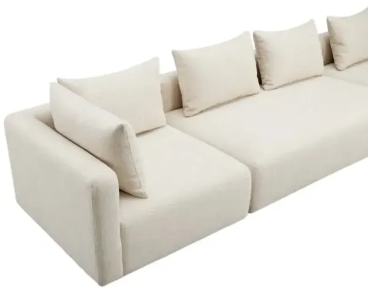 Lunara 3-Piece Modular Sofa - Textured Cream