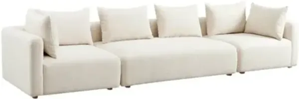Lunara 3-Piece Modular Sofa - Textured Cream