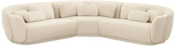 Yorin Boucle Modular L-Sectional - Cream - White