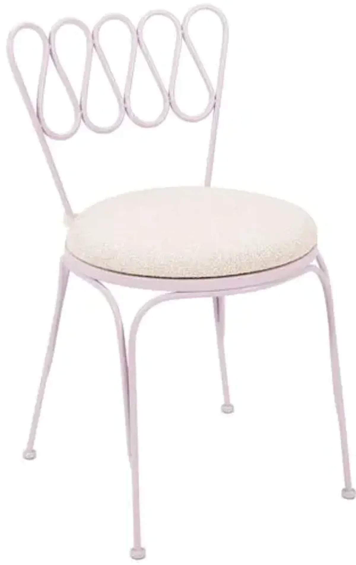 Elowis Outdoor Wrought Iron/Olefin Dining Chair - Pink