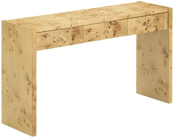 Perion 3-Drawer Burl Console Table