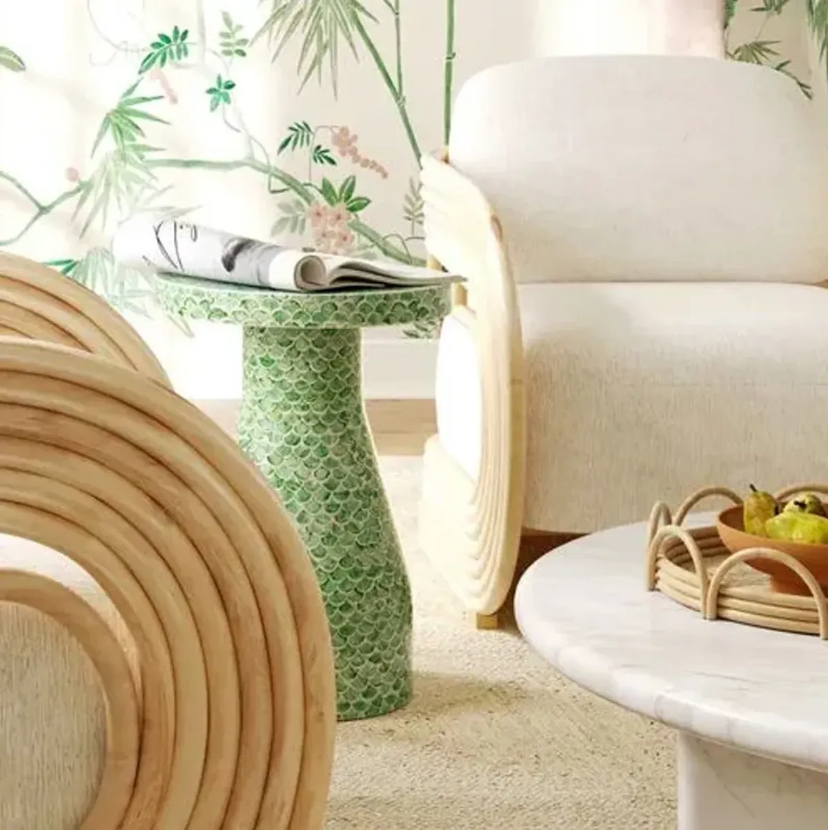 Keiranth Shell Side Table - Green
