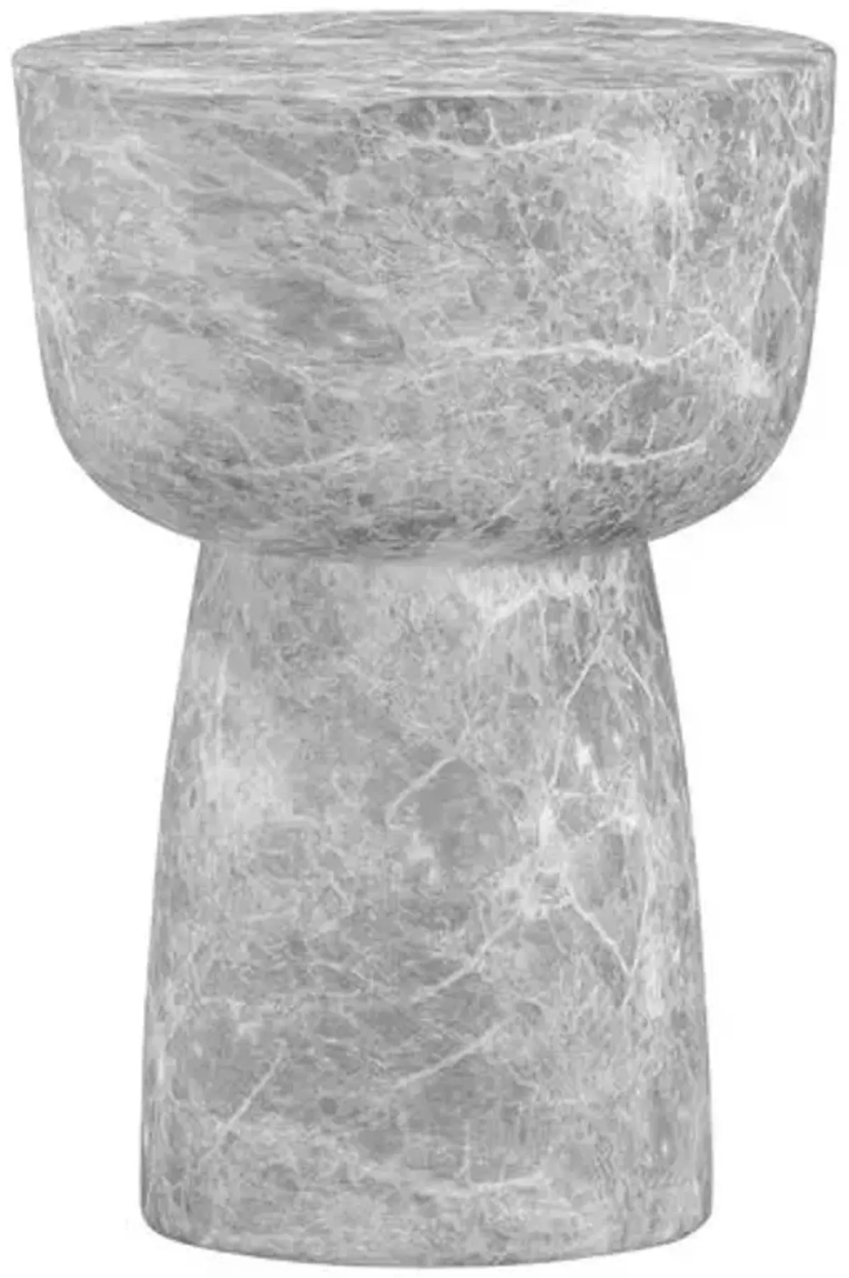 Virella Indoor/Outdoor Faux Marble Side Table - Gray