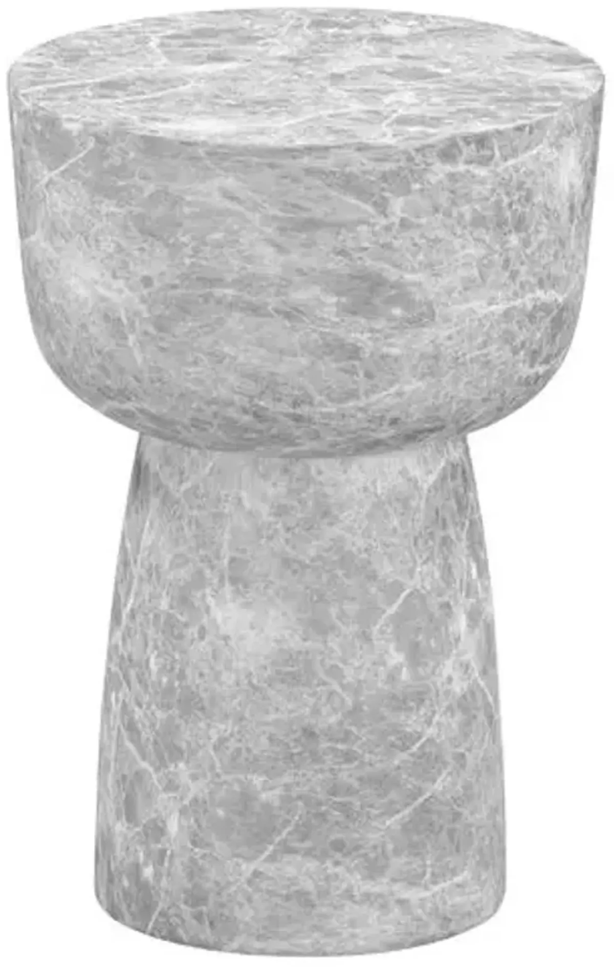 Virella Indoor/Outdoor Faux Marble Side Table - Gray