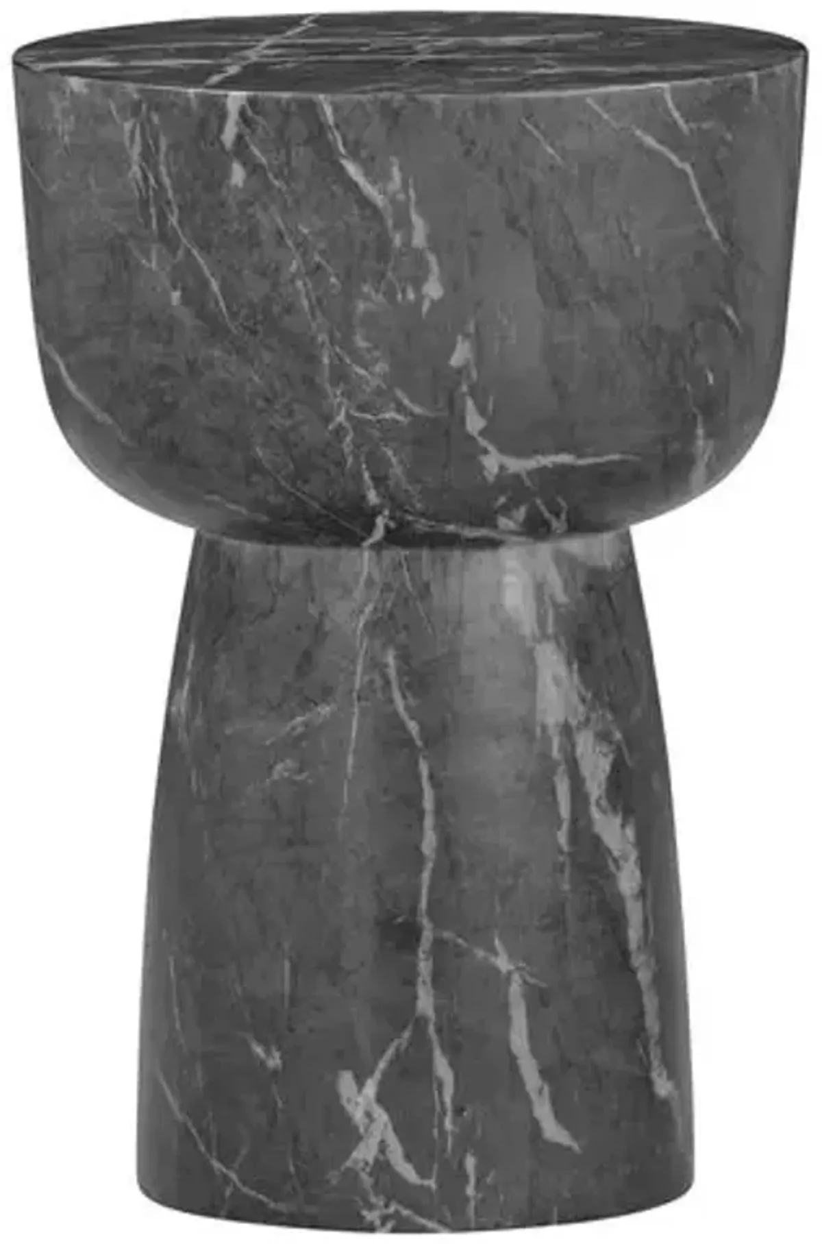 Virella Indoor/Outdoor Faux Marble Side Table - Black